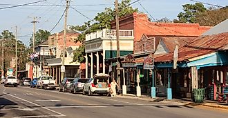 East Bridge Street in downtown Breaux Bridge, Louisiana.