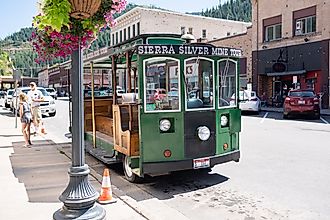 Sierra Silver Mine Tour trolley in Wallace, Idaho. Editorial credit: Alexander Oganezov / Shutterstock.com