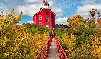 Marquette Harbor Lighthouse in Marquette, Michigan.