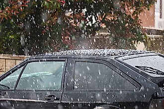 Thunderstorm followed by hail and heavy rain