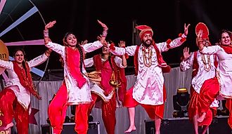 Artists from Punjab Performing Bhangra Dance