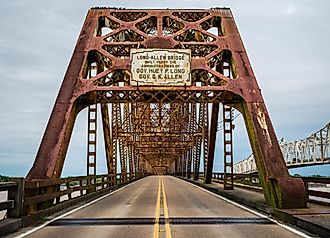 The historic Huey P. Long Bridge, Morgan City, Louisiana.
