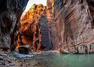The Grandeur of the Narrows of Zion, Top-Down Trail, Zion National Park, Utah. 