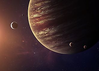 Jupiter completes a rotation on its axis in about 10 hours. 