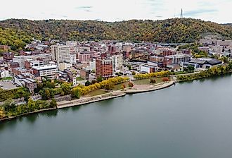 The downtown district of Wheeling, West Virginia.