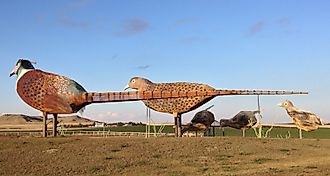 "Pheasants on the Prairie" sculpture along the Enchanted Highway in North Dakota.