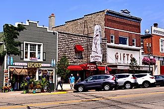 The downtown area of Lake Geneva, Wisconsin. Image credit Tony Savino via Shutterstock