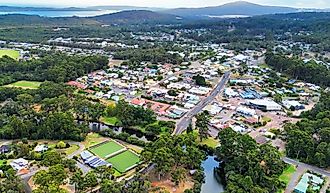 Denmark, Western Australia, captured from above showing the river.
