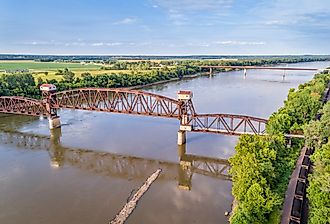 Historic Katy Bridge over the Missouri River at Booneville