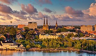 View of Charlottetown, Prince Edward Island, Canada from the sea.