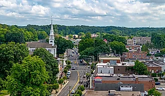 Aerial view of Southington, Connecticut.