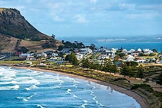 View of the town of Stanley on the northwest coast of Tasmania, Australia.