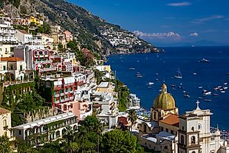 Aerial view of Positano, Italy.