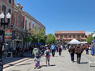 ogden Utah USA-union station during the Ogden Heritage Festival celebrating 150 years of the transcontinental railroad