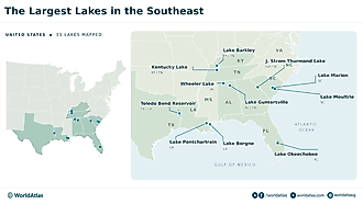 infographic showing the largest lakes in the Southeast