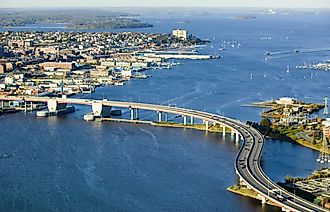 Aerial view of the Gulf of Maine.