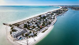 Aerial view of Pass-a-Grille Beach, Florida.