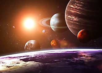 An Illustration of Our Solar System with Several Planets Showing