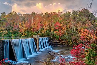 Sunrise over DeSoto Falls, Mentone, Alabama.