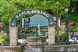 Basin Spring Park in downtown Eureka Springs, Arkansas.