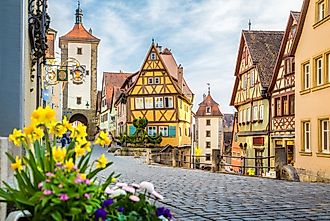 The beautiful medieval German town of Rothenburg ob der Tauber. 