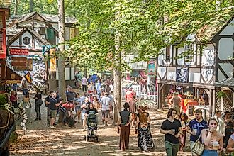 Crownsville MD 09 29 2019. Visitors, some in costume, enjoy the bucolic setting at the annual Maryland Renaissance Festival in Crownsville, MD. TJ Brown via Shutterstock