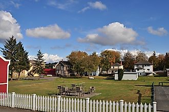 Port Gamble, Washington. Yellow building at left is Post Office/theater.
