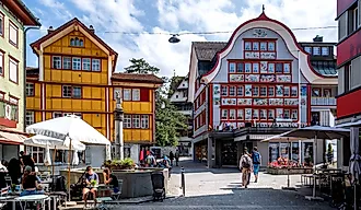 Old city of Appenzell, Switzerland.