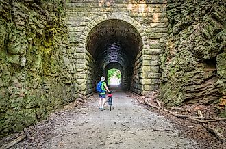 MKT tunnel along the Katy Trail near Rocheport, Missouri.