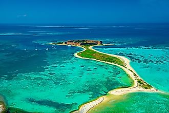 Aerial view of Dry Tortugas National Park, Fort Jefferson. 
