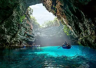 Melissani lake on Kefalonia island, Greece
