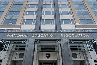 National Education Association entry at the DC Headquarters. Editorial credit: Rosemarie Mosteller / Shutterstock.com
