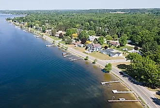 Overlooking Lake Cadillac along Cadillac, Michigan.