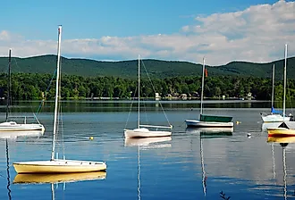 An idyllic day on the lake in the Berkshire Mountains near Pittsfield, Massachusetts.