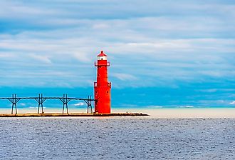 Algoma Pierhead Lighthouse in Wisconsin of USA