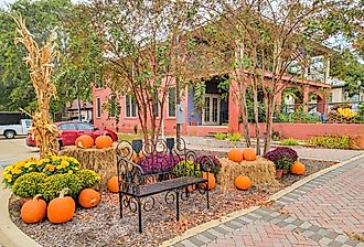 Historic downtown Natchitoches, Louisiana, decorated for fall. Image credit VioletSkyAdventures via Shutterstock
