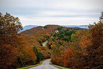 Fall foliage along the Talimena National Scenic Byway
