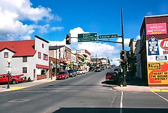 Vibrant buildings along Main Street in Ely, Minnesota. Image credit Malachi Jacobs via Shutterstock