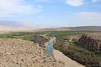 Nearly dry Rio Grande River 