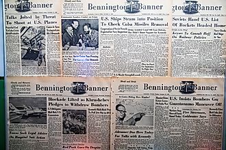 Bennington Banner during the Cuban Missile Crisis Editorial credit: Karolis Kavolelis / Shutterstock.com