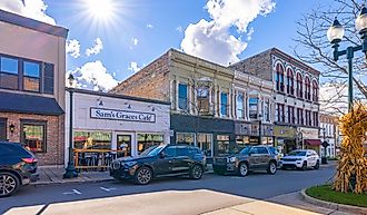 The historic business district on Mitchell Street, Petoskey, Michigan. Image credit Roberto Galan via Shutterstock