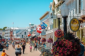 Looking down the main street of Mackinac Island