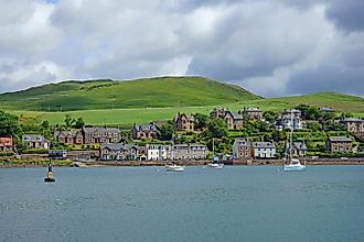 The tranquility of Campbeltown harbour in summer, Argyll and Bute, Scotland.