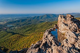 The spectacular view of the Little Stony Man Mountain, Shenandoah National Park, Virginia.