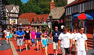 Tudor Village in Busch Gardens in Williamsburg, Virginia. Image credit James Kirkikis via Shutterstock