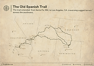 map showing the old Spanish trail