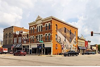 The business district on Bluffton's Main Street. Image credit: Roberto Galan via Shutterstock.