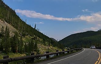 The Grand Loop Road in Yellowstone National Park is known as one of the first public use roads throughout a park. Credit: Helena Whitmore/ Shutterstock.com