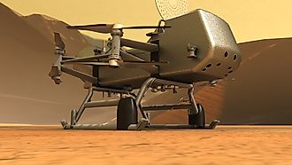 Dragonfly spacecraft. By NASA APL - https://dragonfly.jhuapl.edu/Gallery/#Gallery, Public Domain, https://commons.wikimedia.org/w/index.php?curid=108884710