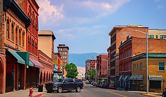 Downtown Butte, Montana, with charming historic buildings.